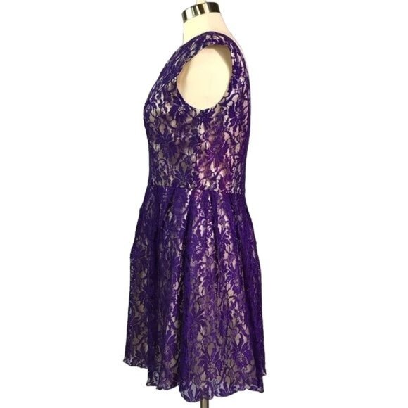 Sean Collection 10 lace overlay dress purple - Picture 4 of 7